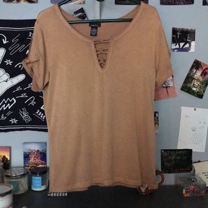 Tan/ orange shirt